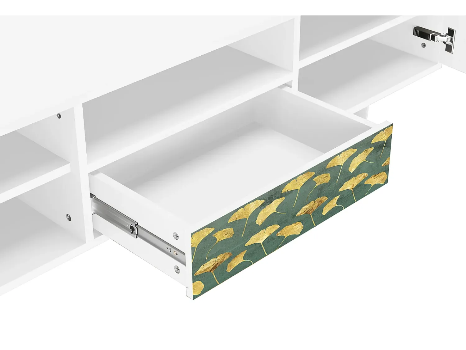Clearance Mueble de TV - 170х59х41 cm - T6 - Gingko leaves, Branco Bege