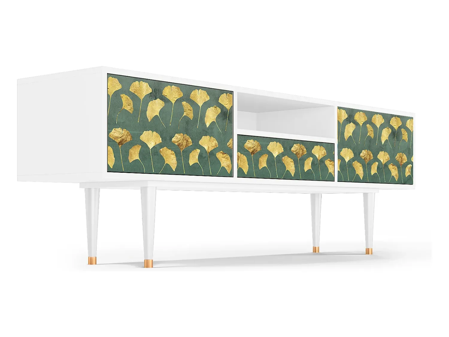 Clearance Mueble de TV - 170х59х41 cm - T6 - Gingko leaves, Branco Bege