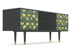 Clearance Mueble de TV - 170х69х48 cm - T2 - Gingko leaves, Antracite Cinza antracite