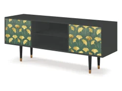 Clearance Mueble de TV - 170х69х48 cm - T2 - Gingko leaves, Antracite Cinza antracite
