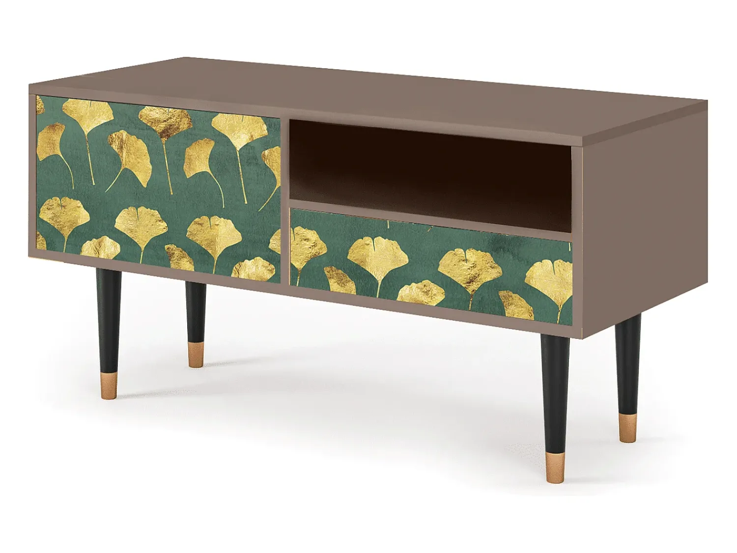 Móvel De Tv* Mueble de TV - 115х59х48 cm - T3 - Gingko leaves, Latte Bege