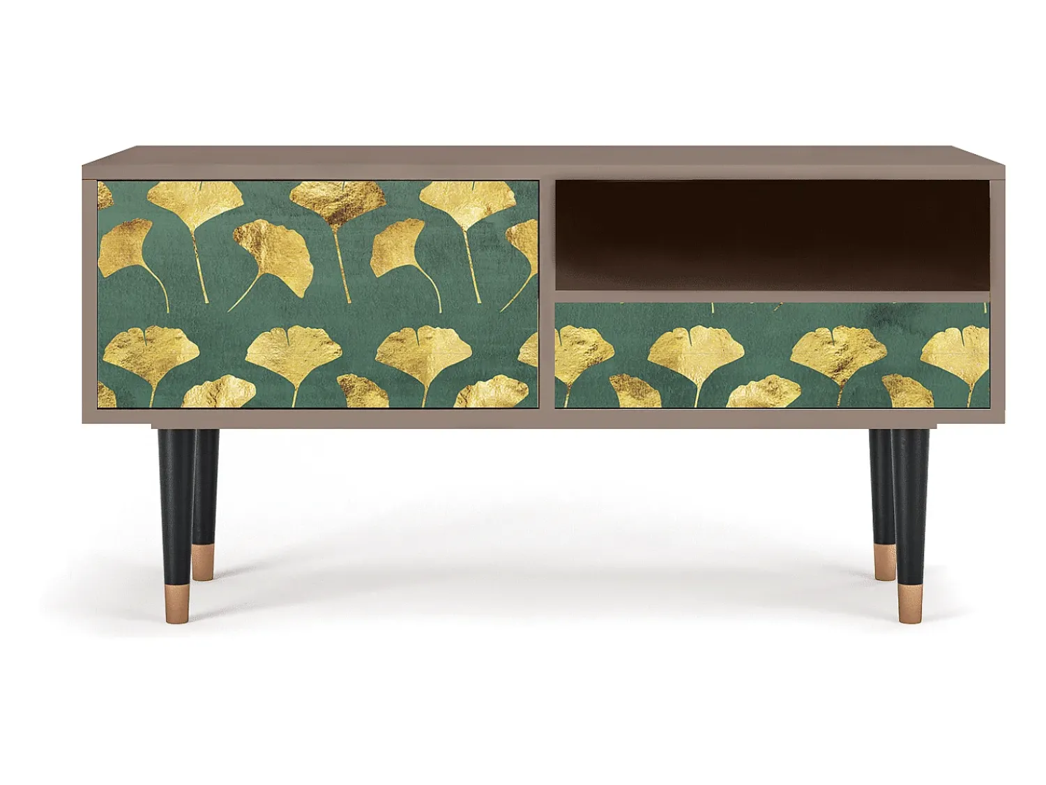 Móvel De Tv* Mueble de TV - 115х59х48 cm - T3 - Gingko leaves, Latte Bege