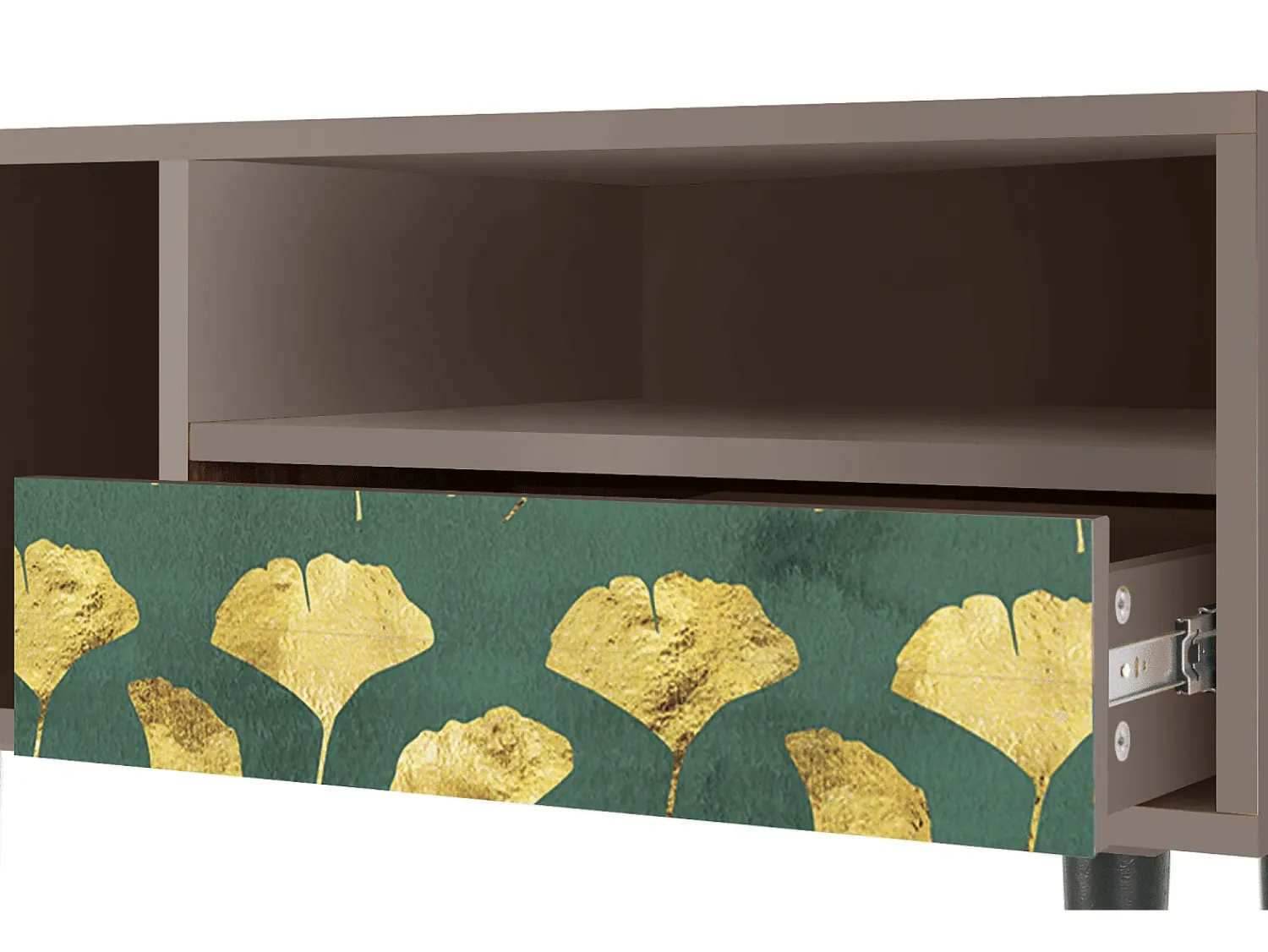 Móvel De Tv* Mueble de TV - 115х59х48 cm - T3 - Gingko leaves, Latte Bege
