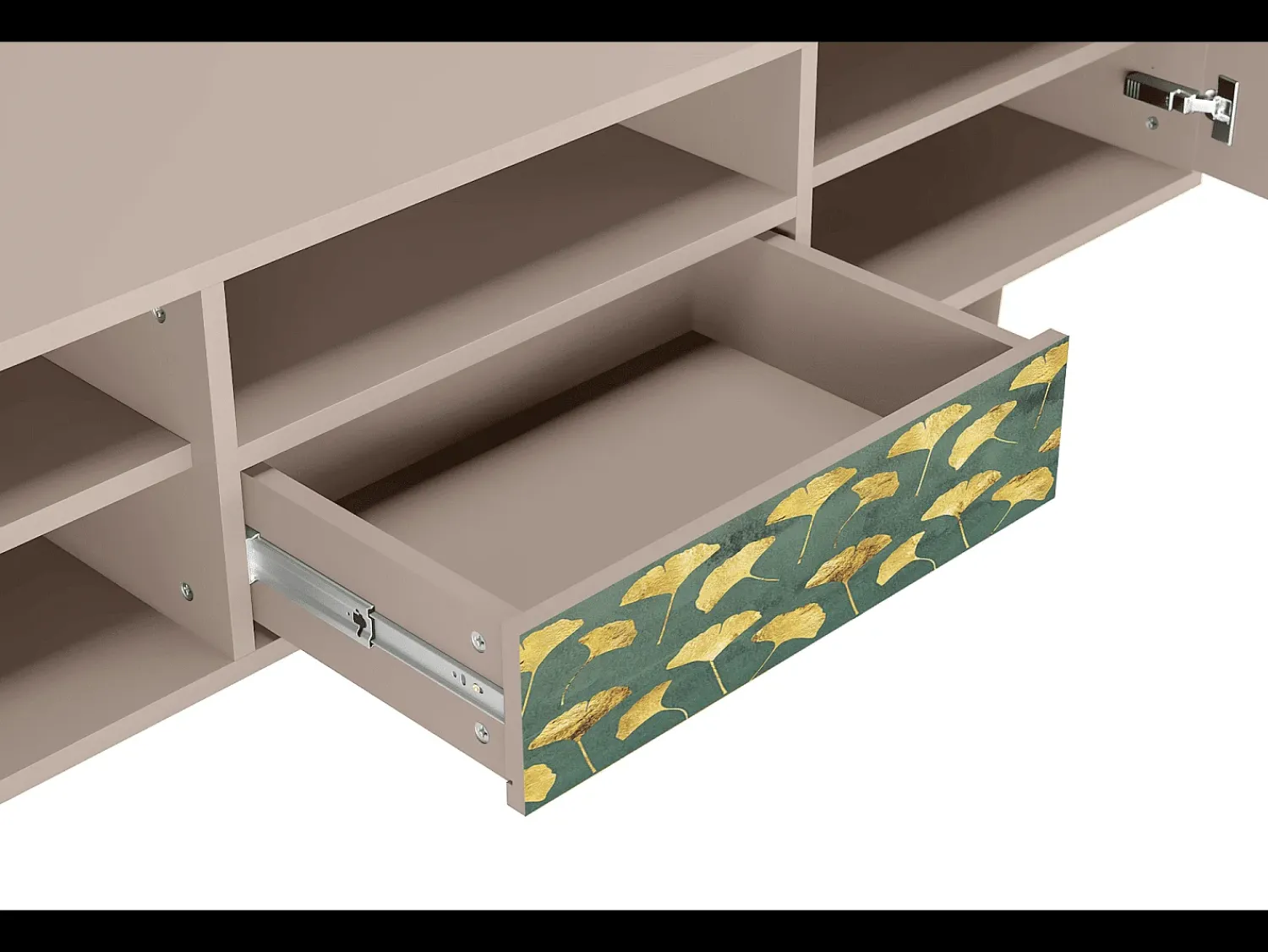 Móvel De Tv| Mueble de TV - 170х59х41 cm - T6 - Gingko leaves, Latte Bege