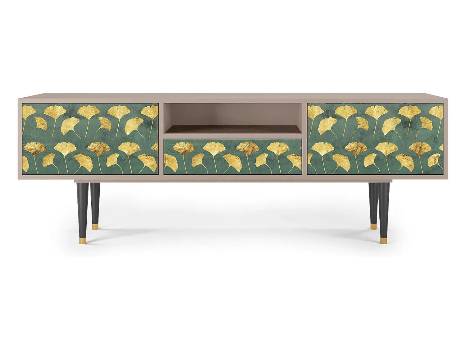 Móvel De Tv| Mueble de TV - 170х59х41 cm - T6 - Gingko leaves, Latte Bege