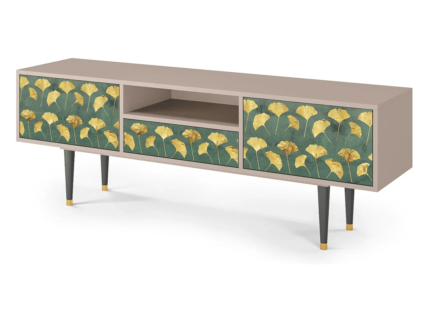 Móvel De Tv| Mueble de TV - 170х59х41 cm - T6 - Gingko leaves, Latte Bege
