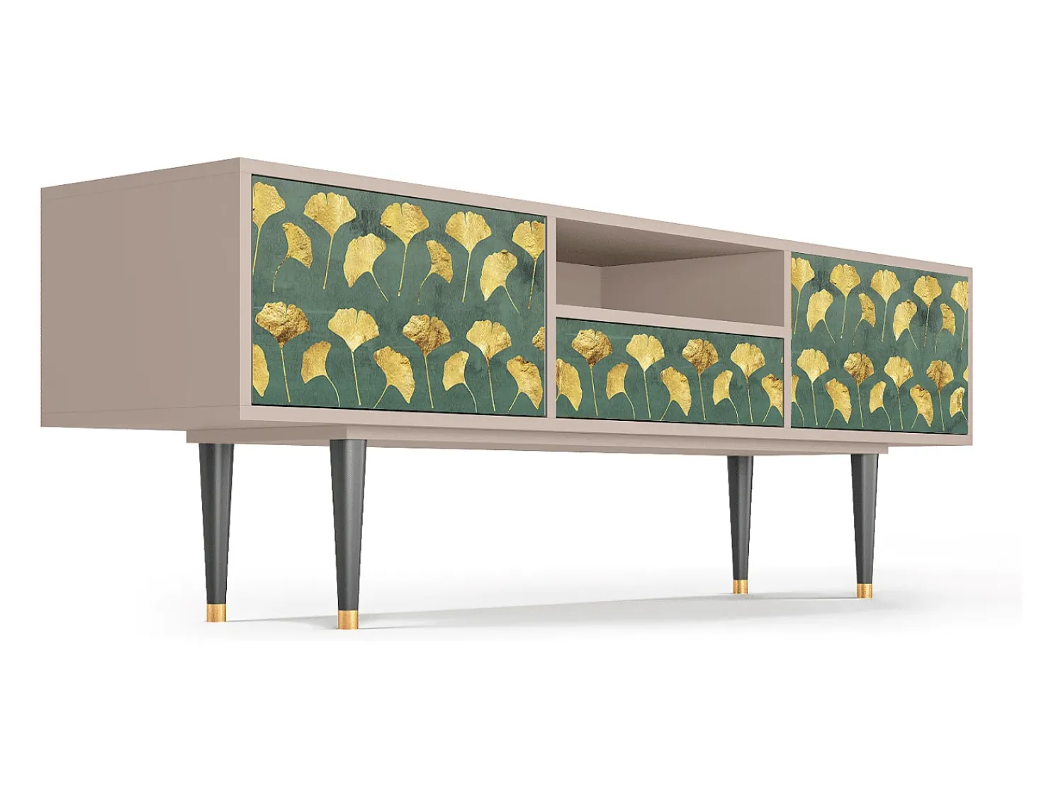 Móvel De Tv| Mueble de TV - 170х59х41 cm - T6 - Gingko leaves, Latte Bege