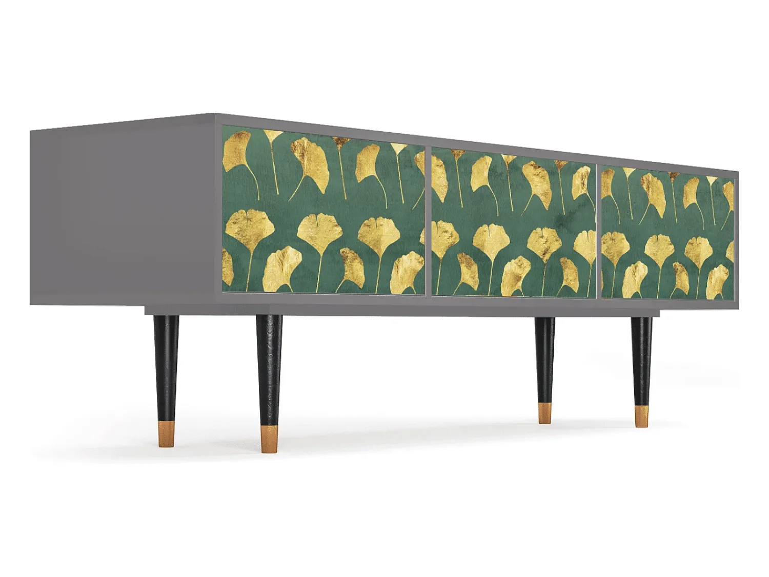 Móvel De Tv| Mueble de TV - 170х59х48 cm - T4 - Gingko leaves, Cinza Cinzento
