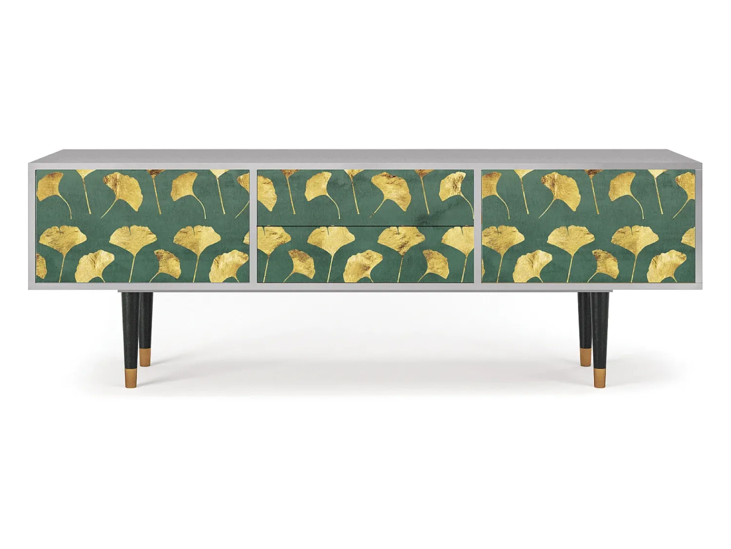 Móvel De Tv| Mueble de TV - 170х59х48 cm - T4 - Gingko leaves, Cinza Cinzento