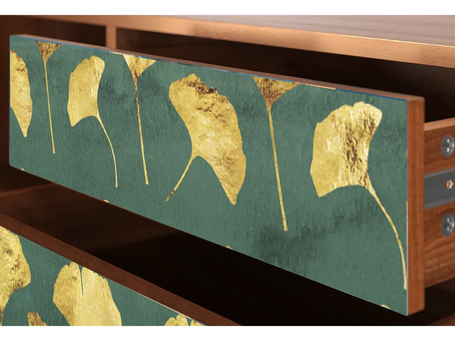 Móvel De Tv* Mueble de TV - 170х59х48 cm - T4 - Gingko leaves, Nogueira Castanho