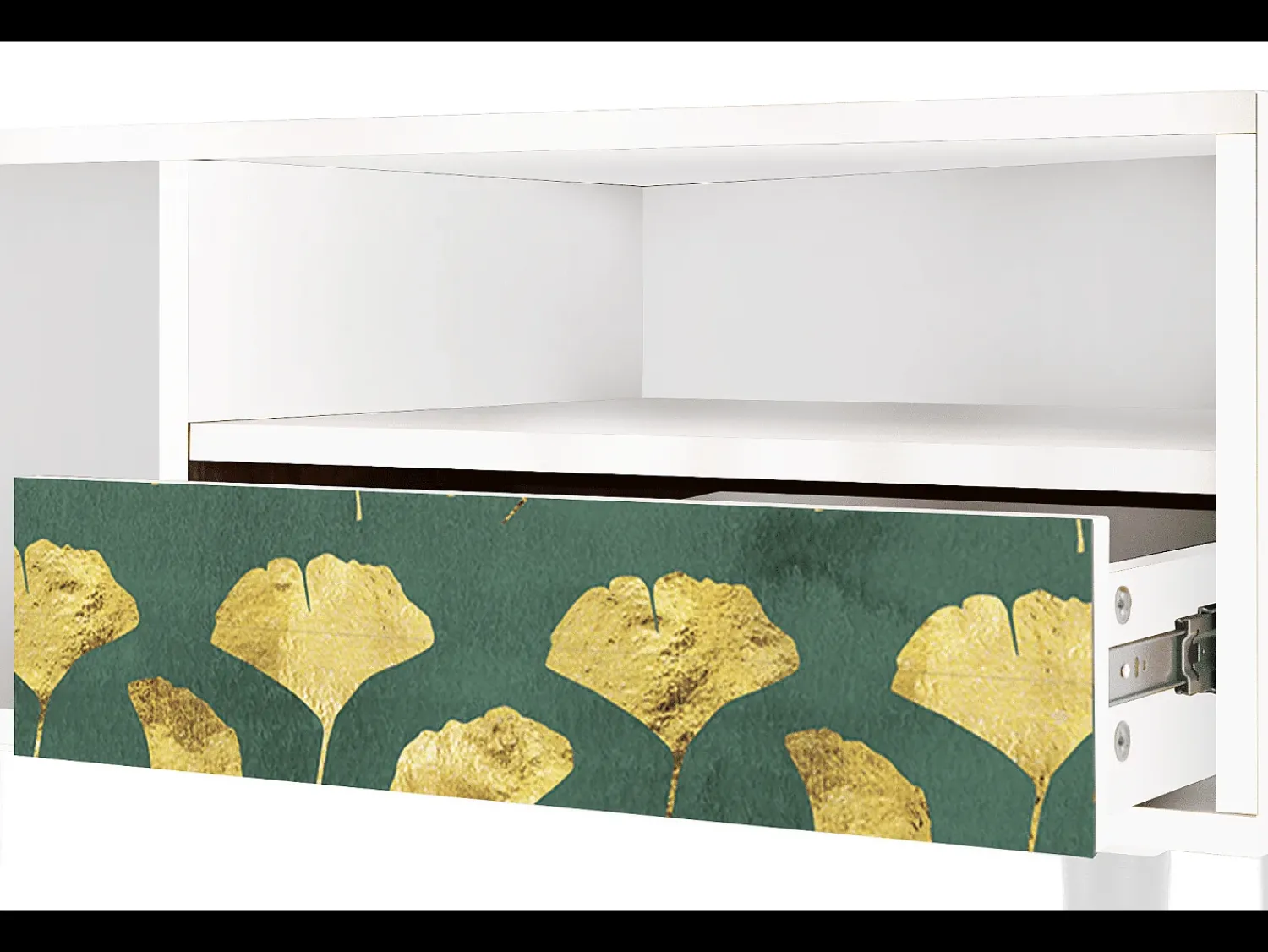 Mueble de TV - 115х59х48 cm - T3 - Gingko leaves, Branco Bege