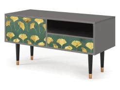 Móvel De Tv* Mueble de TV - 115х59х48 cm - T3 - Gingko leaves, Cinza Cinzento