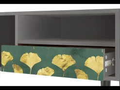 Móvel De Tv* Mueble de TV - 115х59х48 cm - T3 - Gingko leaves, Cinza Cinzento