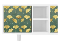 Mueble de TV - 150х69х41 cm - T5 - Gingko leaves, Branco^ Móvel De Tv
