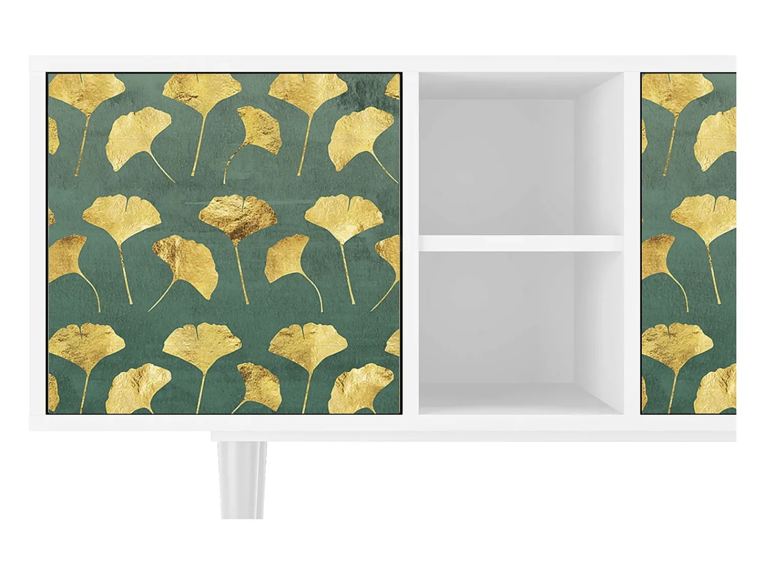 Mueble de TV - 150х69х41 cm - T5 - Gingko leaves, Branco^ Móvel De Tv