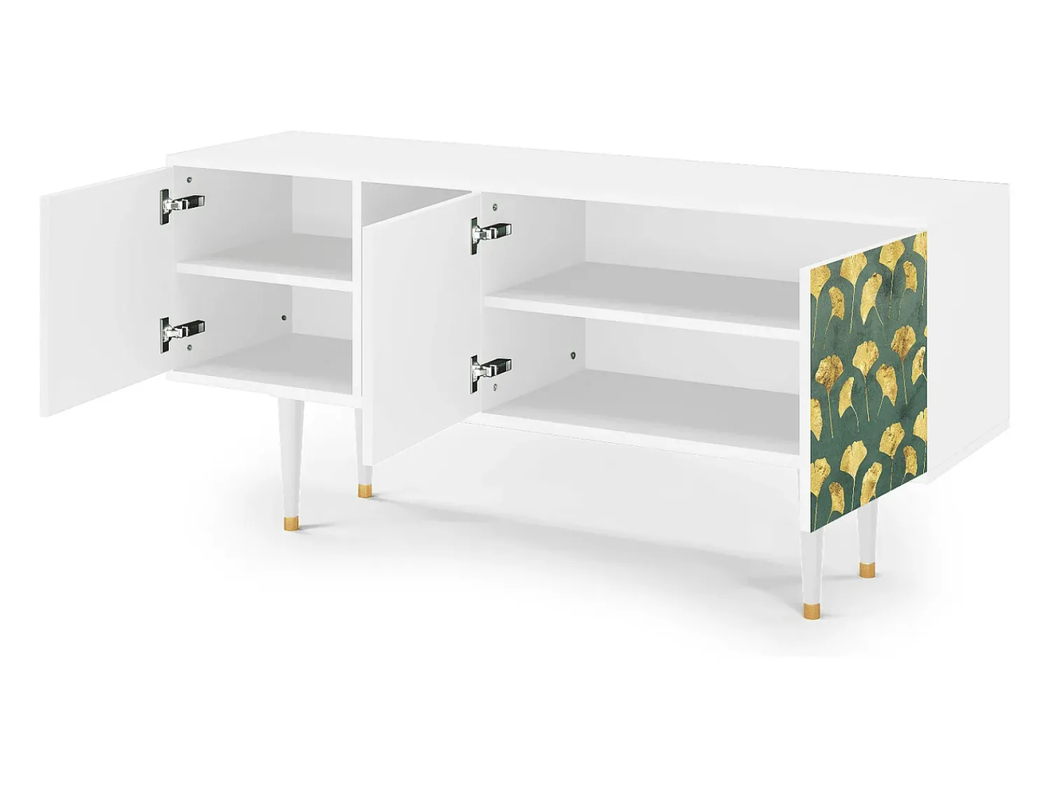 Mueble de TV - 150х69х41 cm - T5 - Gingko leaves, Branco^ Móvel De Tv