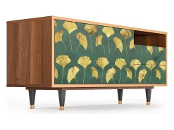 Móvel De Tv| Mueble de TV - 125х56х41 cm - T7 - Gingko leaves, Nogueira Castanho
