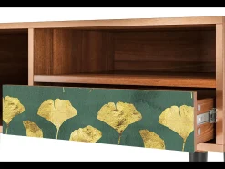 Discount Mueble de TV - 115х59х48 cm - T3 - Gingko leaves, Nogueira Castanho