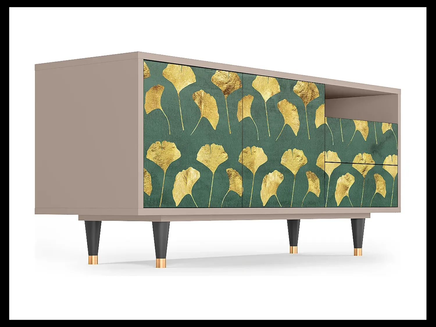 Mueble de TV - 125х56х41 cm - T7 - Gingko leaves, Latte^ Móvel De Tv