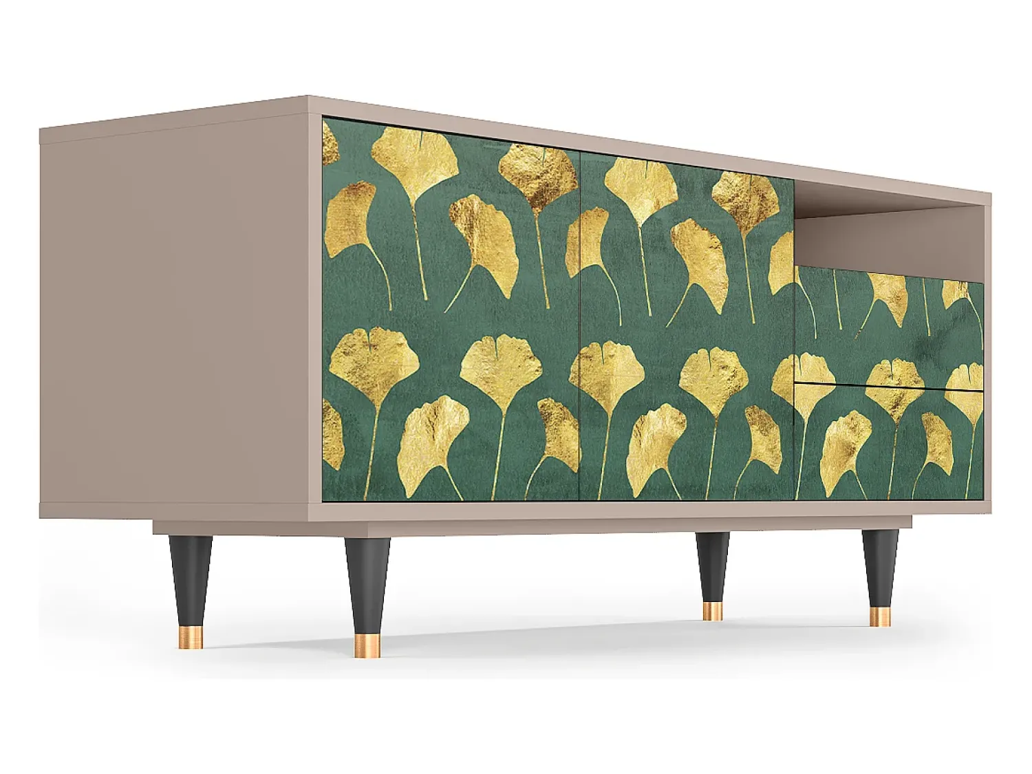 Mueble de TV - 125х56х41 cm - T7 - Gingko leaves, Latte^ Móvel De Tv