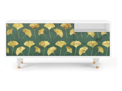 Móvel De Tv* Mueble de TV - 125х56х41 cm - T7 - Gingko leaves, Branco Bege