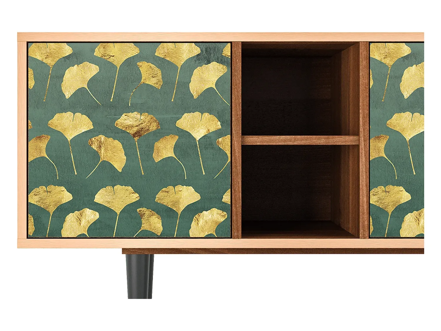 Móvel De Tv| Mueble de TV - 150х69х41 cm - T5 - Gingko leaves, Nogueira Castanho