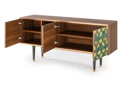 Móvel De Tv| Mueble de TV - 150х69х41 cm - T5 - Gingko leaves, Nogueira Castanho