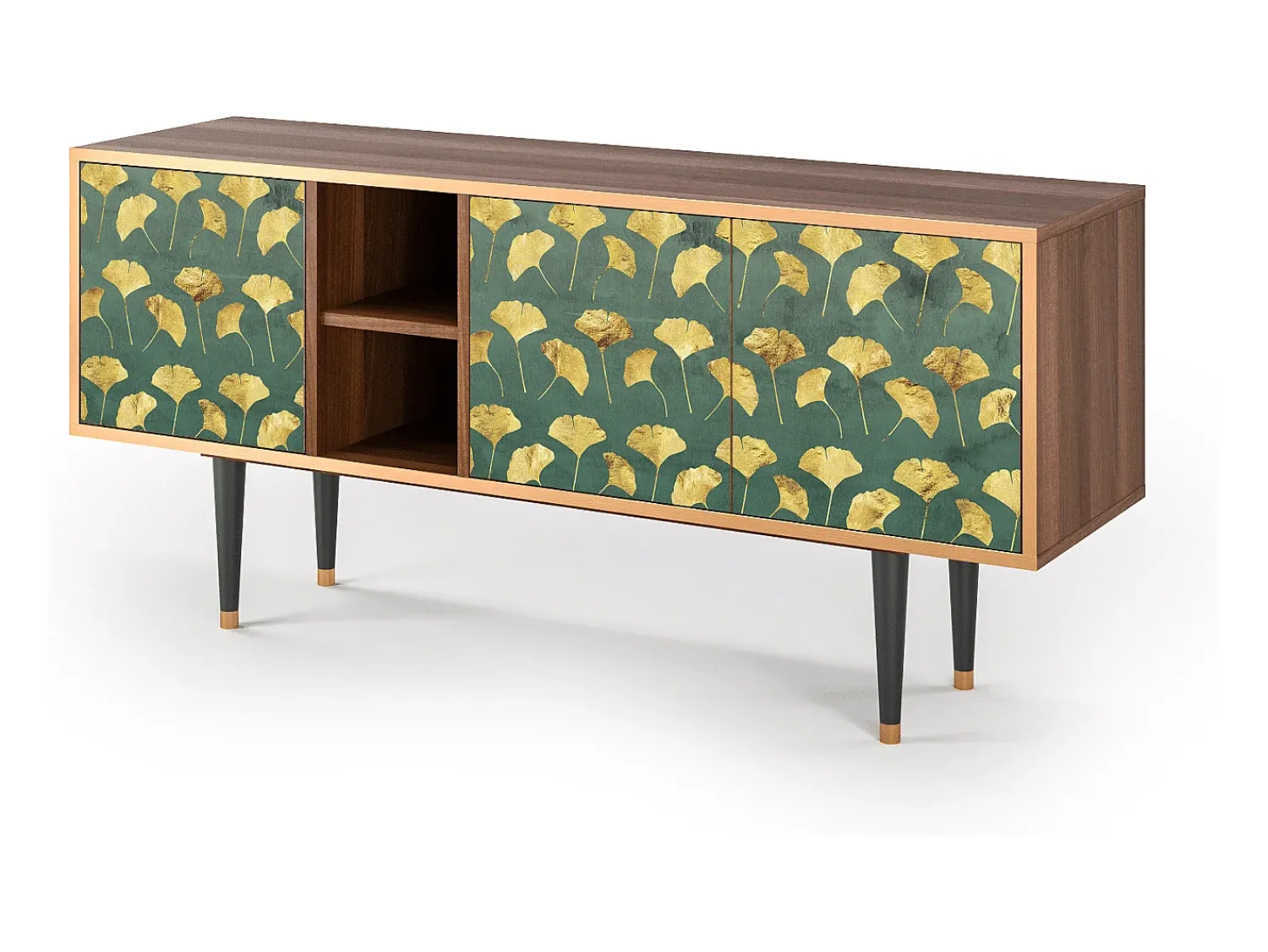 Móvel De Tv| Mueble de TV - 150х69х41 cm - T5 - Gingko leaves, Nogueira Castanho