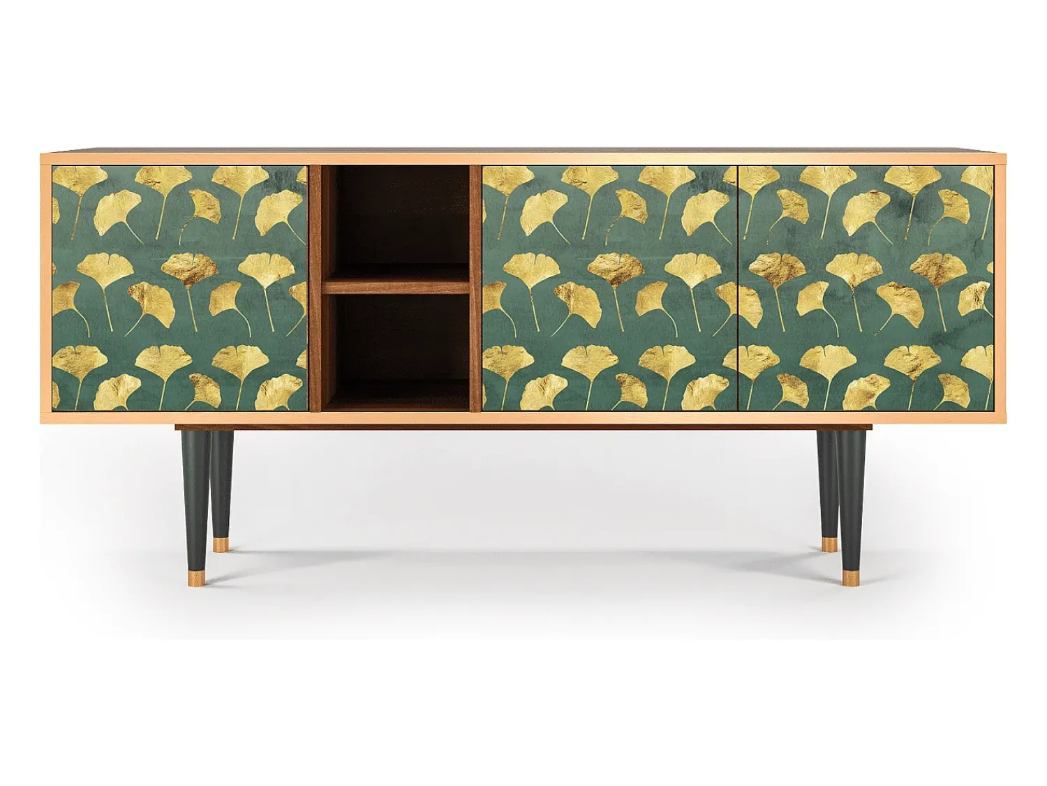 Móvel De Tv| Mueble de TV - 150х69х41 cm - T5 - Gingko leaves, Nogueira Castanho