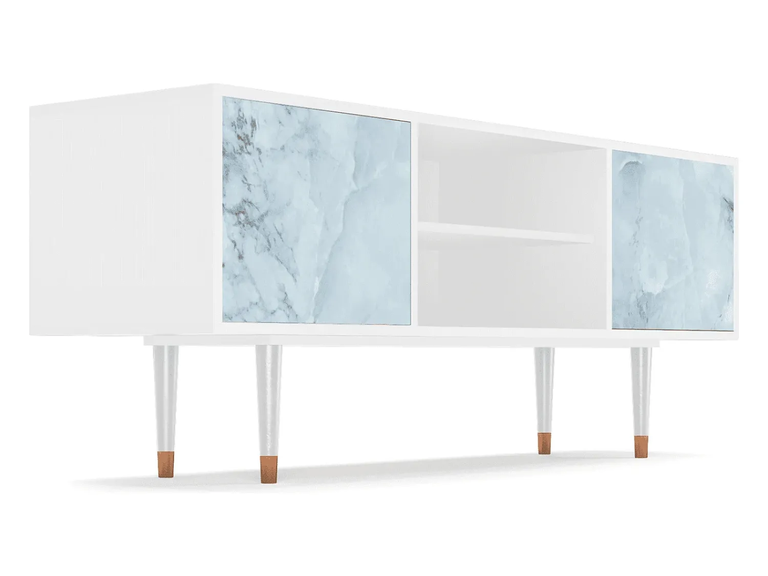 Móvel De Tv| Mueble de TV - 170х69х48 cm - T2 - Glacial Colour, Branco Bege