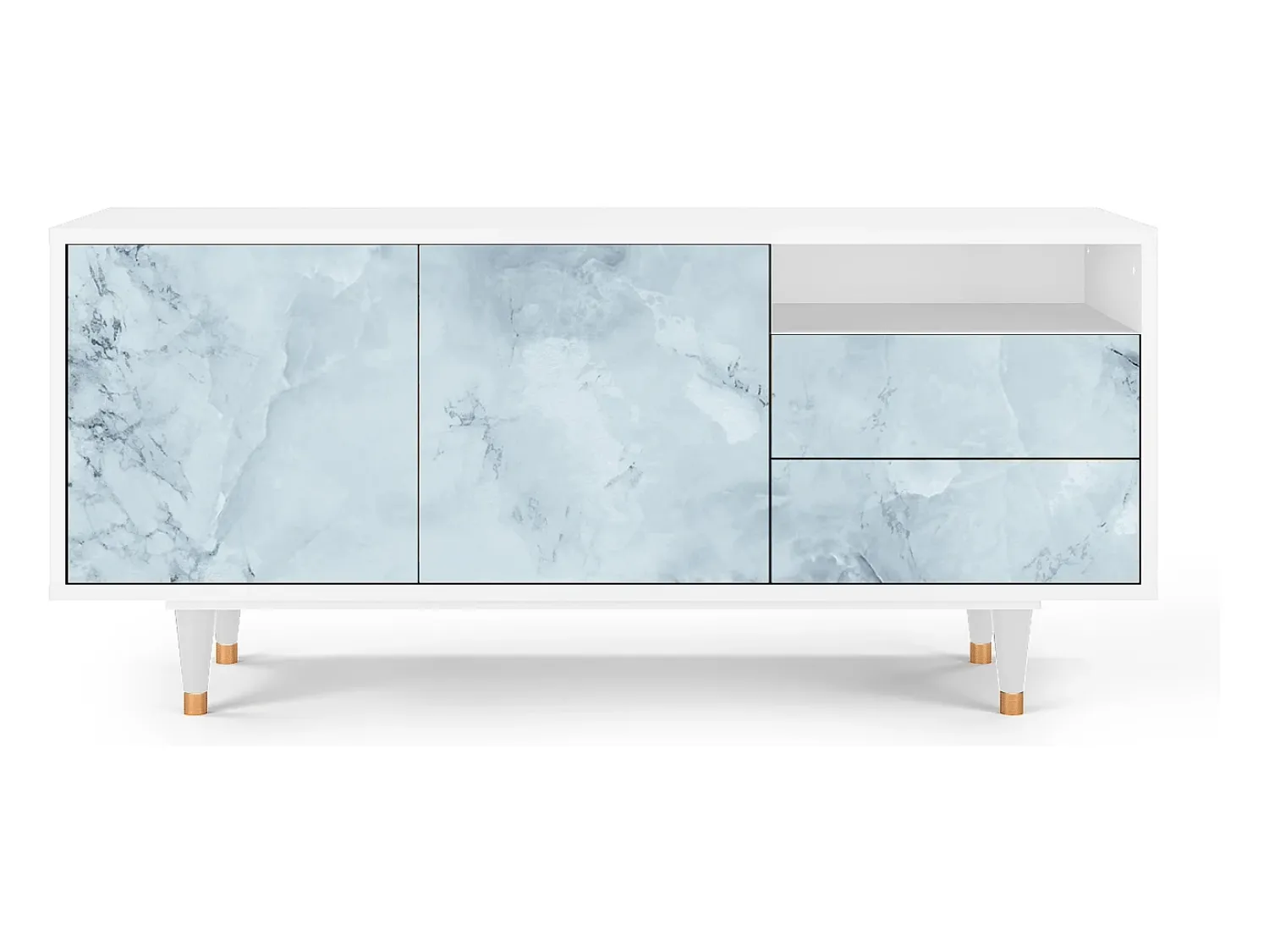 Mueble de TV - 125х56х41 cm - T7 - Glacial Colour, Branco^ Móvel De Tv