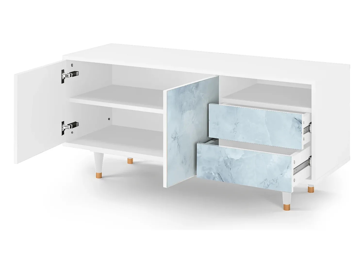 Mueble de TV - 125х56х41 cm - T7 - Glacial Colour, Branco^ Móvel De Tv