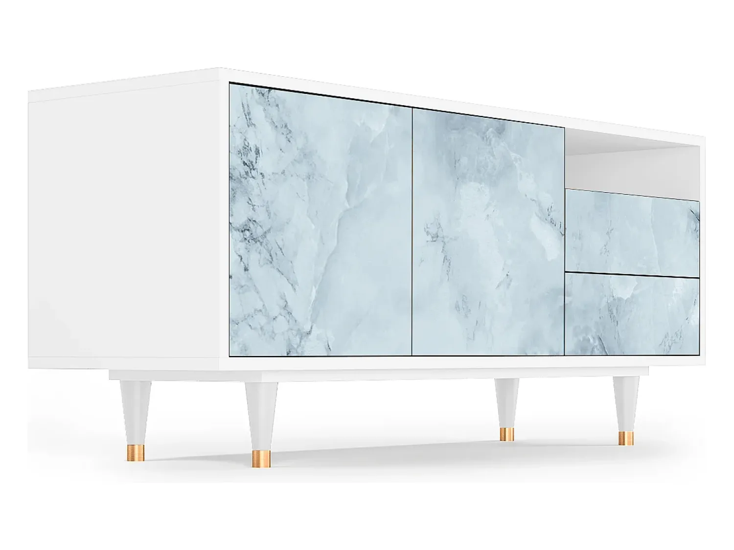 Mueble de TV - 125х56х41 cm - T7 - Glacial Colour, Branco^ Móvel De Tv