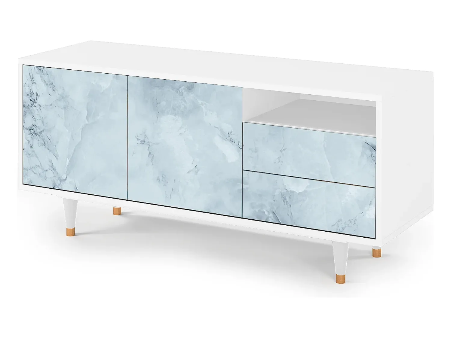 Mueble de TV - 125х56х41 cm - T7 - Glacial Colour, Branco^ Móvel De Tv