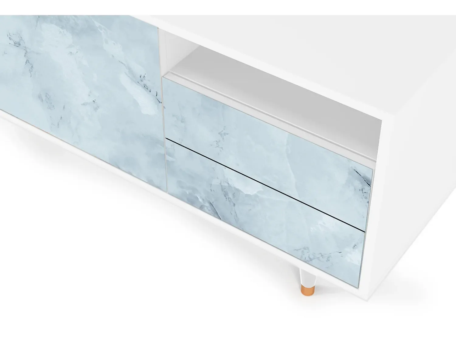 Mueble de TV - 125х56х41 cm - T7 - Glacial Colour, Branco^ Móvel De Tv