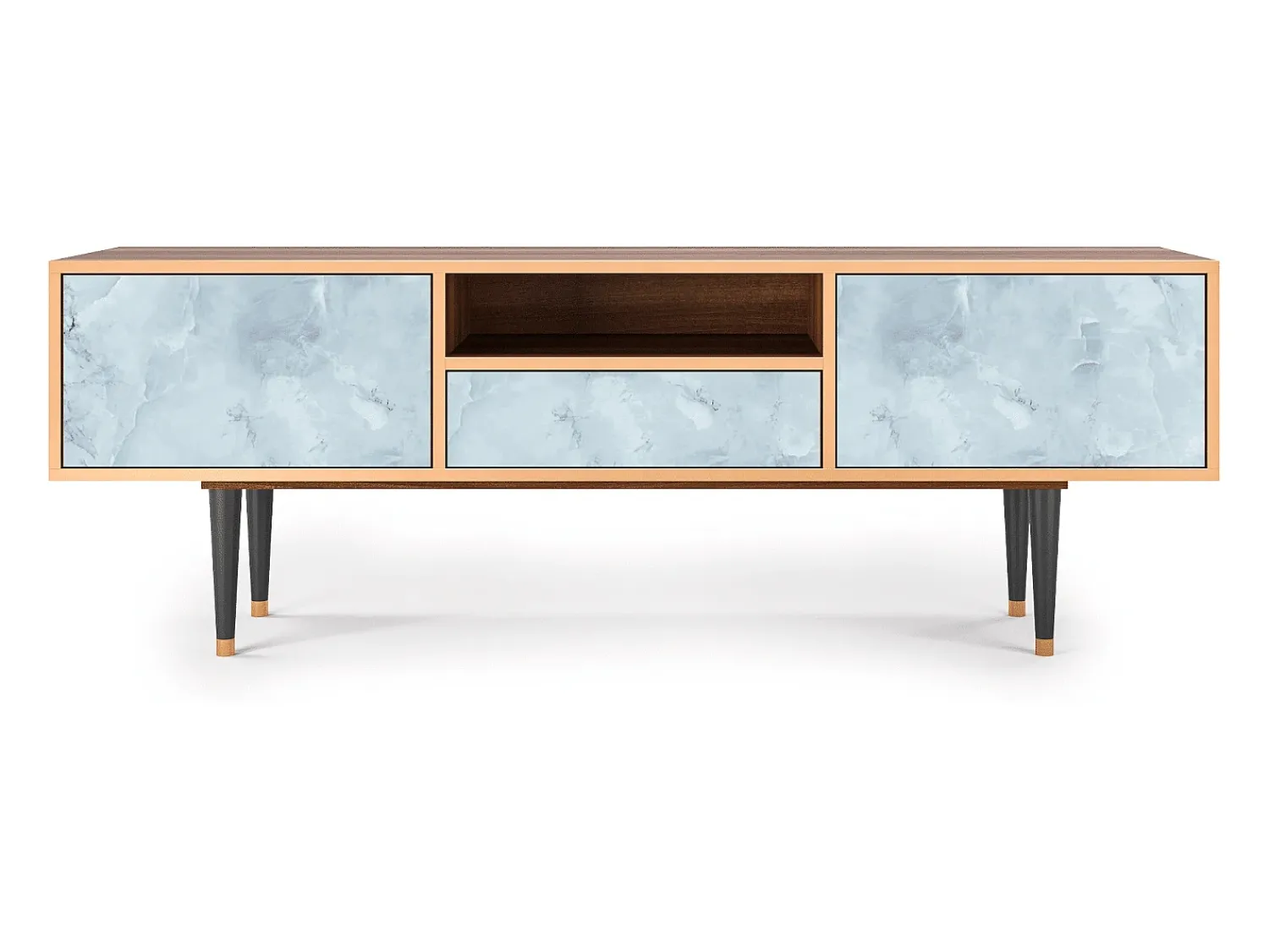 Móvel De Tv* Mueble de TV - 170х59х41 cm - T6 - Glacial Colour, Nogueira Castanho