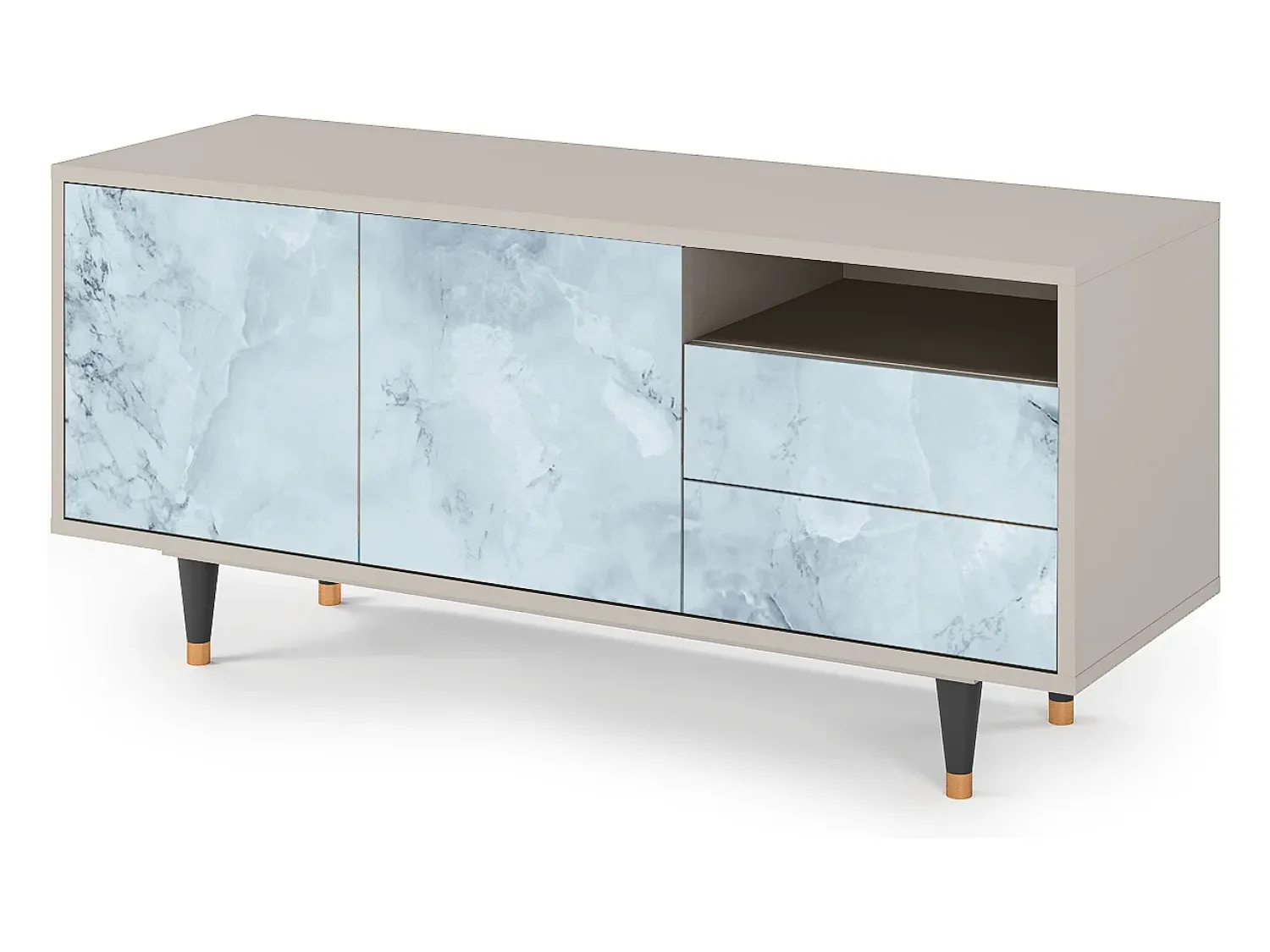 Mueble de TV - 125х56х41 cm - T7 - Glacial Colour, Areia^ Móvel De Tv