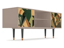 Móvel De Tv| Mueble de TV - 170х69х48 cm - T2 - Glass and Checkerboard, Latte Bege