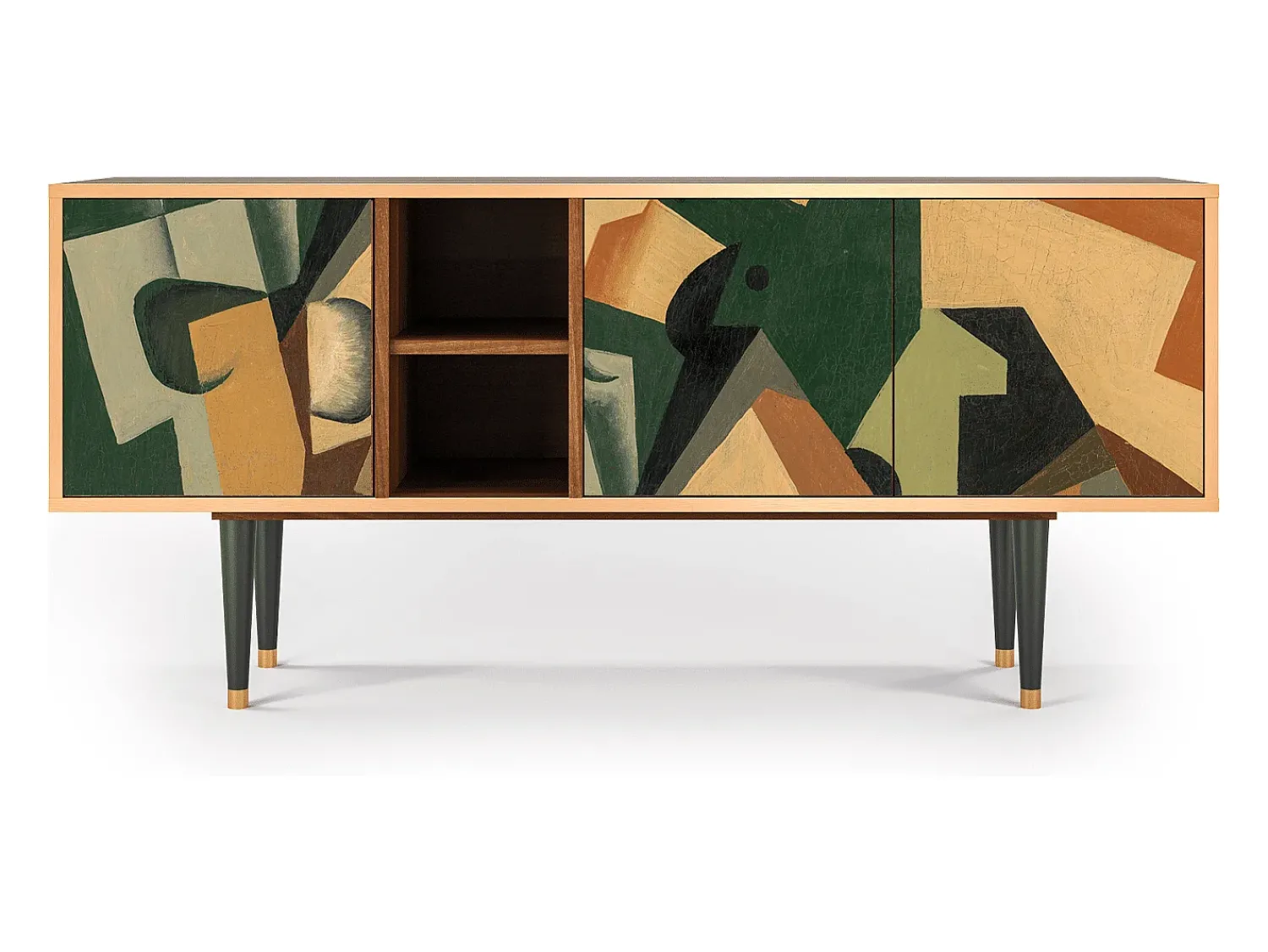 Sale Mueble de TV - 150х69х41 cm - T5 - Glass and Checkerboard, Nogueira Castanho