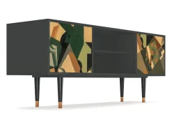 Mueble de TV - 170х69х48 cm - T2 - Glass and Checkerboard, Antracite^ Móvel De Tv