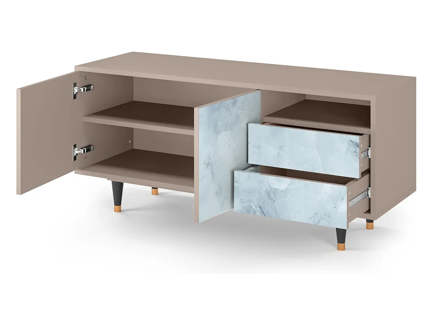 Móvel De Tv| Mueble de TV - 125х56х41 cm - T7 - Glacial Colour, Latte Bege
