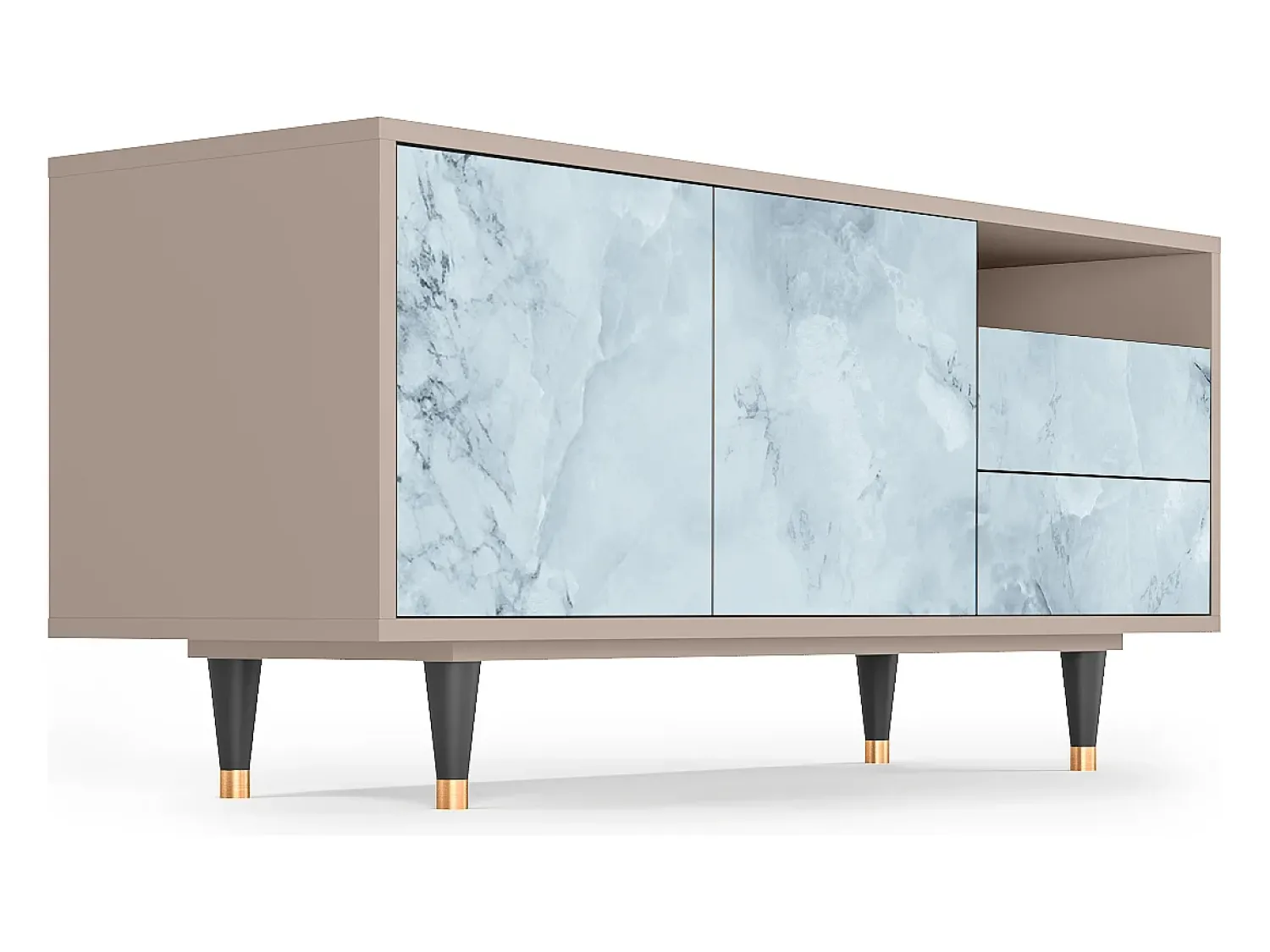 Móvel De Tv| Mueble de TV - 125х56х41 cm - T7 - Glacial Colour, Latte Bege