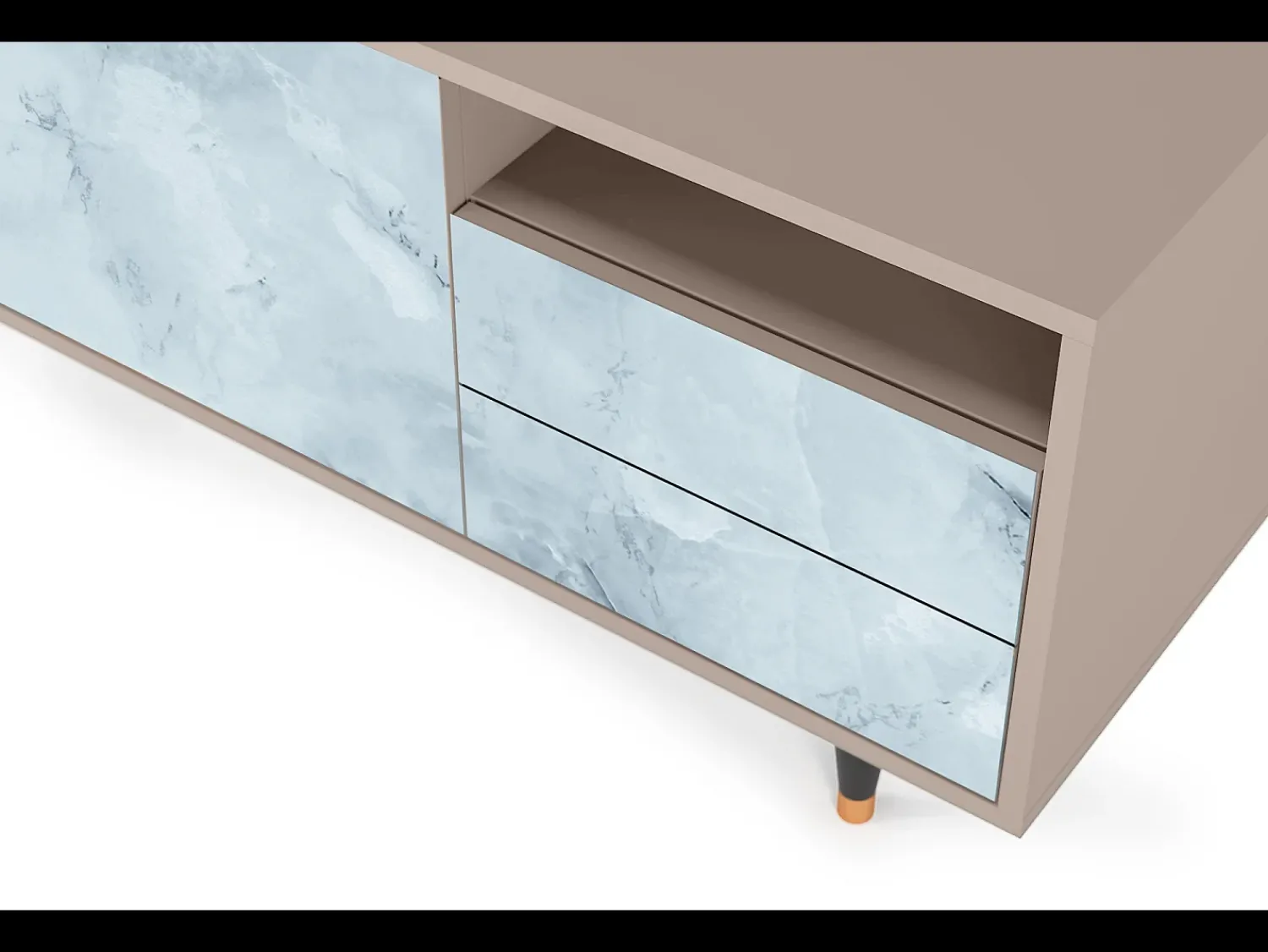 Móvel De Tv| Mueble de TV - 125х56х41 cm - T7 - Glacial Colour, Latte Bege