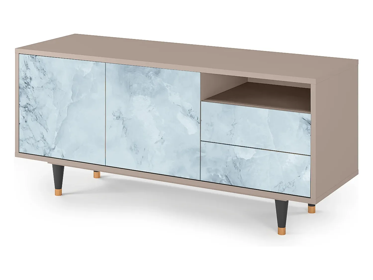Móvel De Tv| Mueble de TV - 125х56х41 cm - T7 - Glacial Colour, Latte Bege