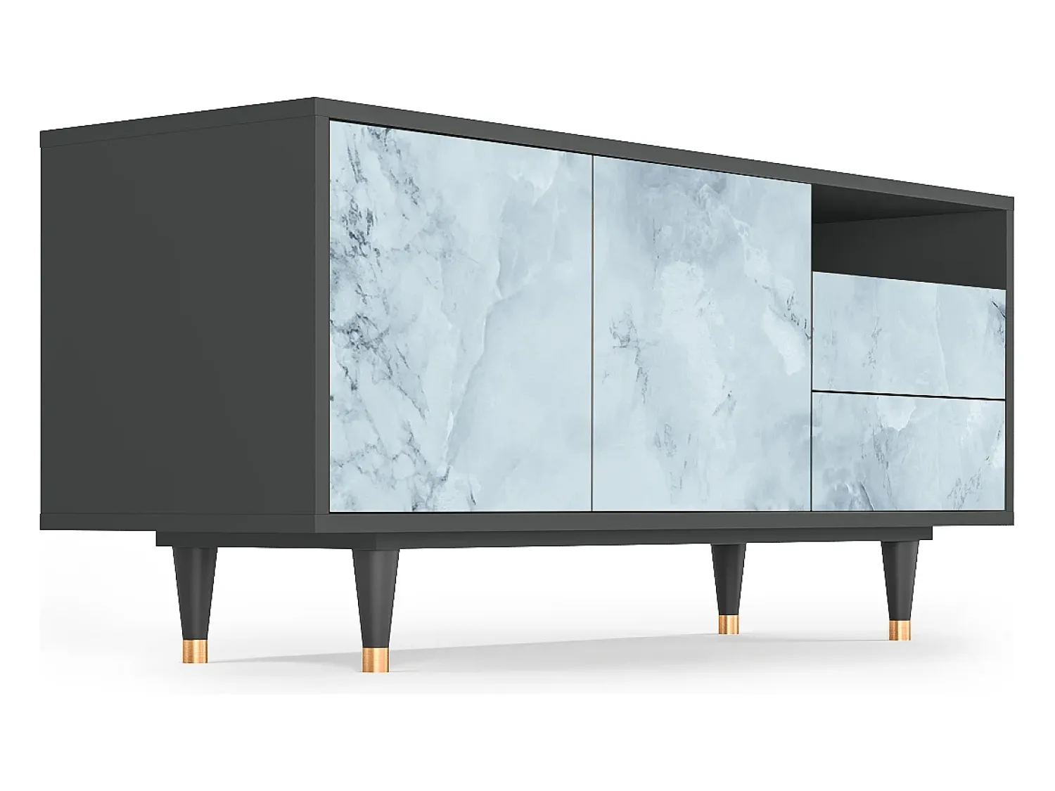 Mueble de TV - 125х56х41 cm - T7 - Glacial Colour, Antracite^ Móvel De Tv