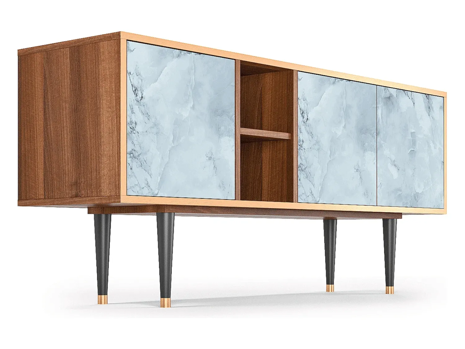Móvel De Tv* Mueble de TV - 150х69х41 cm - T5 - Glacial Colour, Nogueira Castanho
