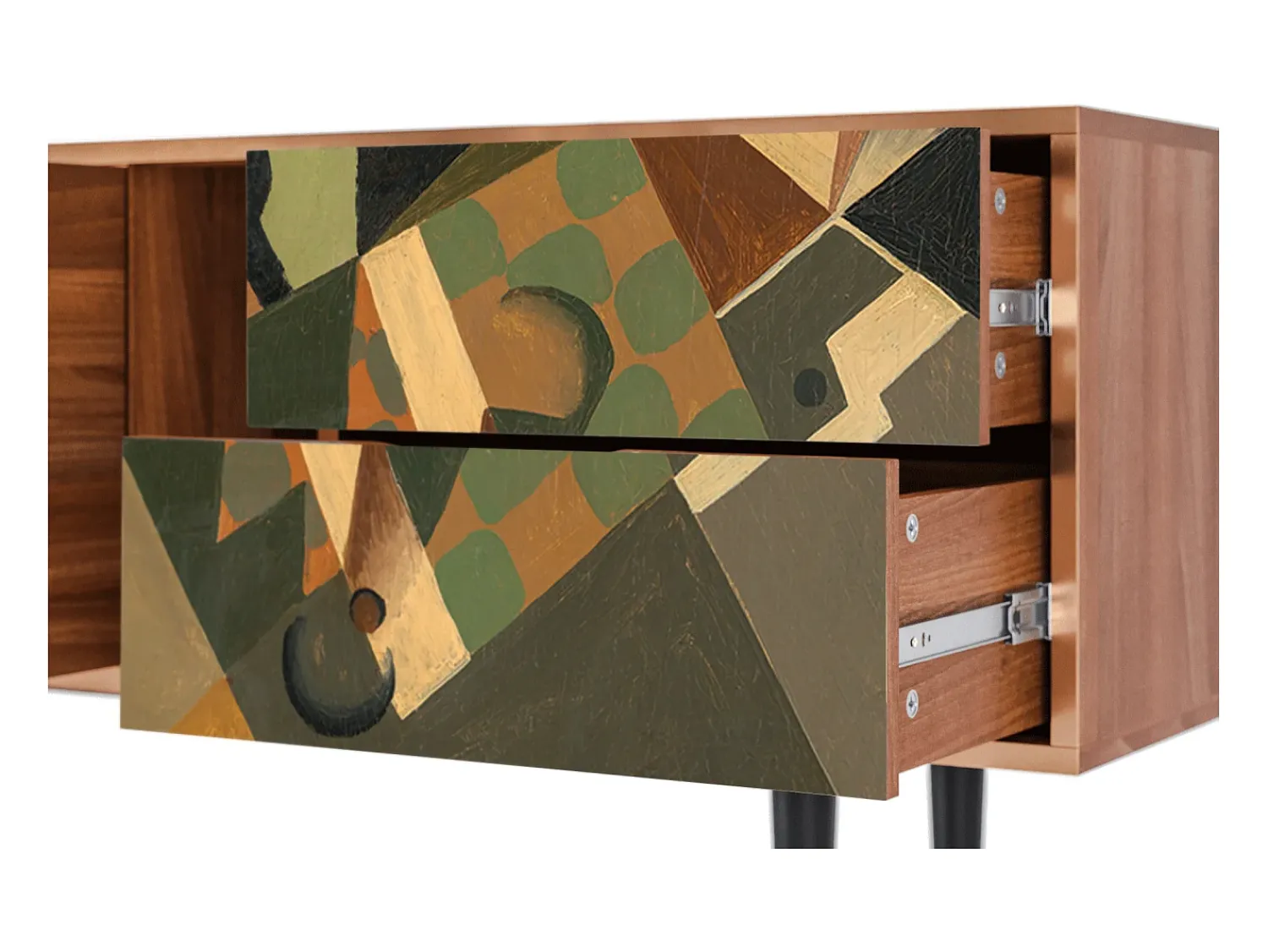 Mueble de TV - 170х69х48 cm - T1 - Glass and Checkerboard, Nogueira^ Móvel De Tv