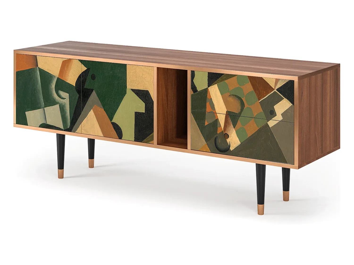 Mueble de TV - 170х69х48 cm - T1 - Glass and Checkerboard, Nogueira^ Móvel De Tv