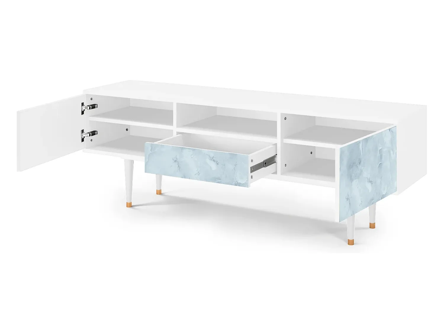 Móvel De Tv| Mueble de TV - 170х59х41 cm - T6 - Glacial Colour, Branco Bege