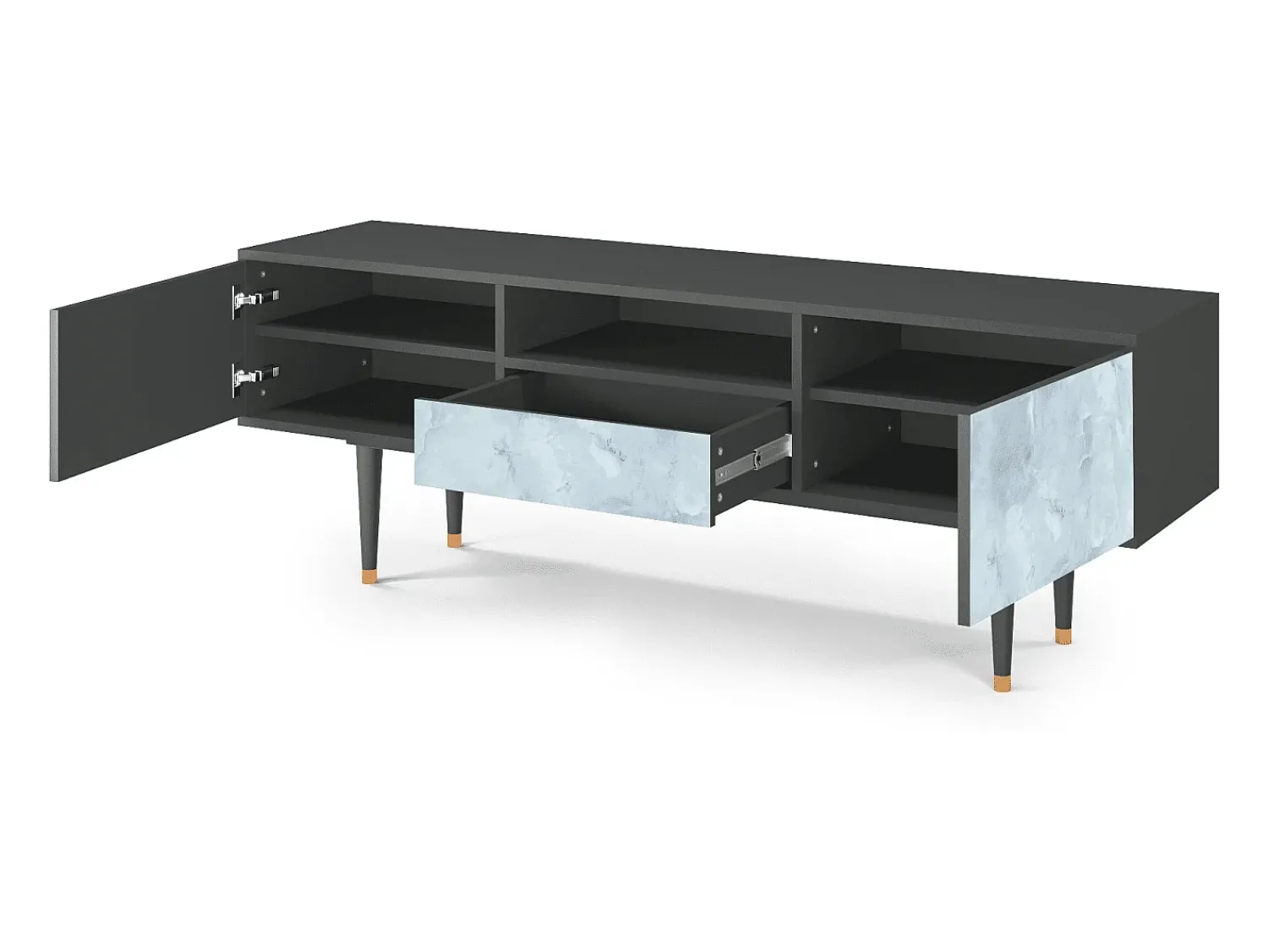 Mueble de TV - 170х59х41 cm - T6 - Glacial Colour, Antracite^ Móvel De Tv